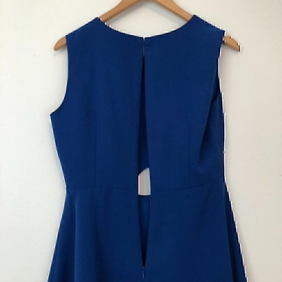CHELSEA28 Cutout Fit & Flare Dress Royal Blue Sleeveless Mini Party Wedding M - Picture 8 of 9